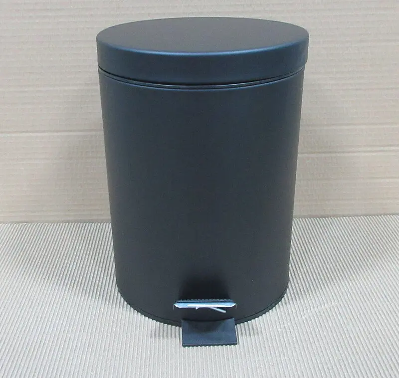 Відро для сміття кругле Zerix Solo-TC0105 5 л чорний black ZX5898, Чорний матовий - фото 3