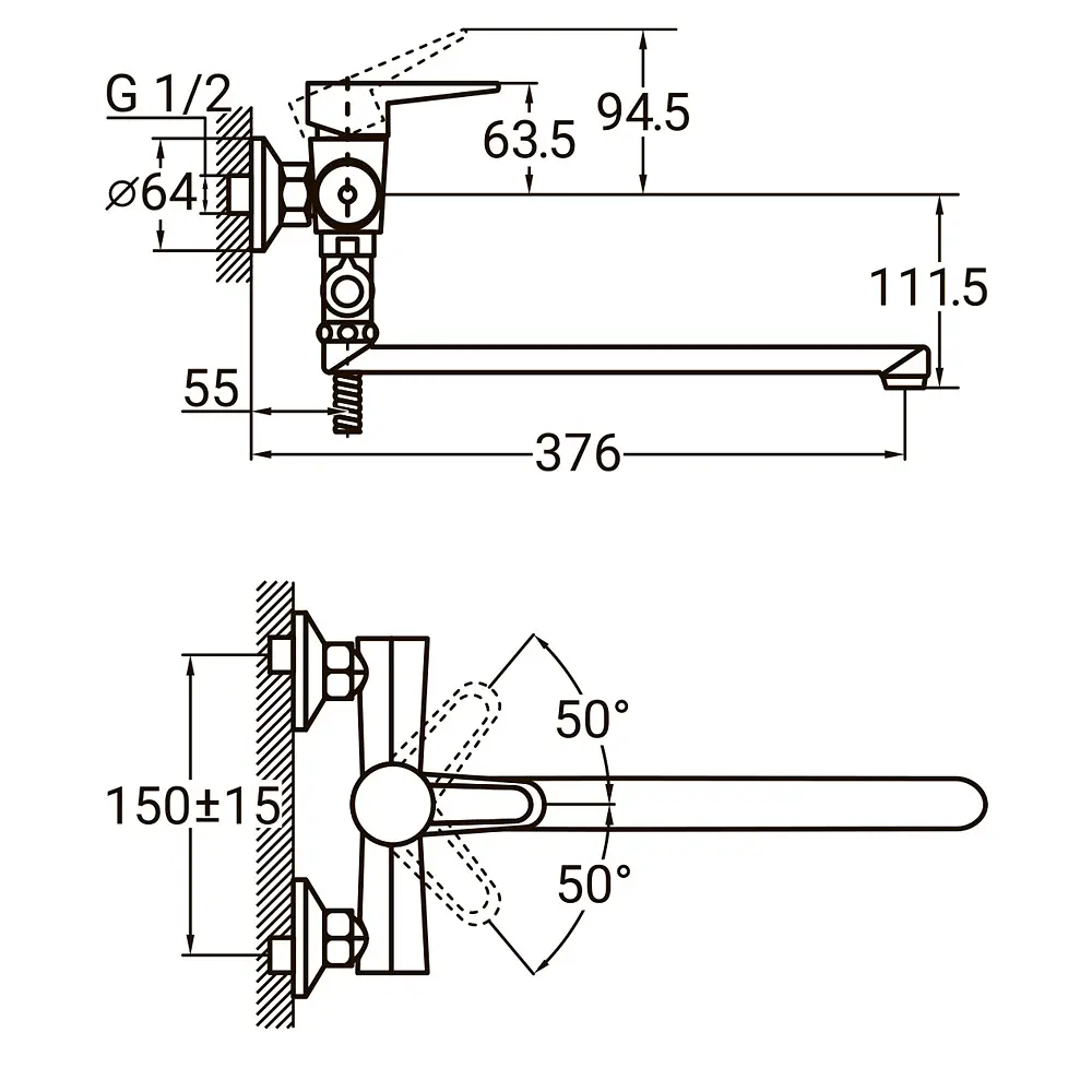 Змішувач для ванни AQUATICA HL-3C230C 9734220 - фото 2