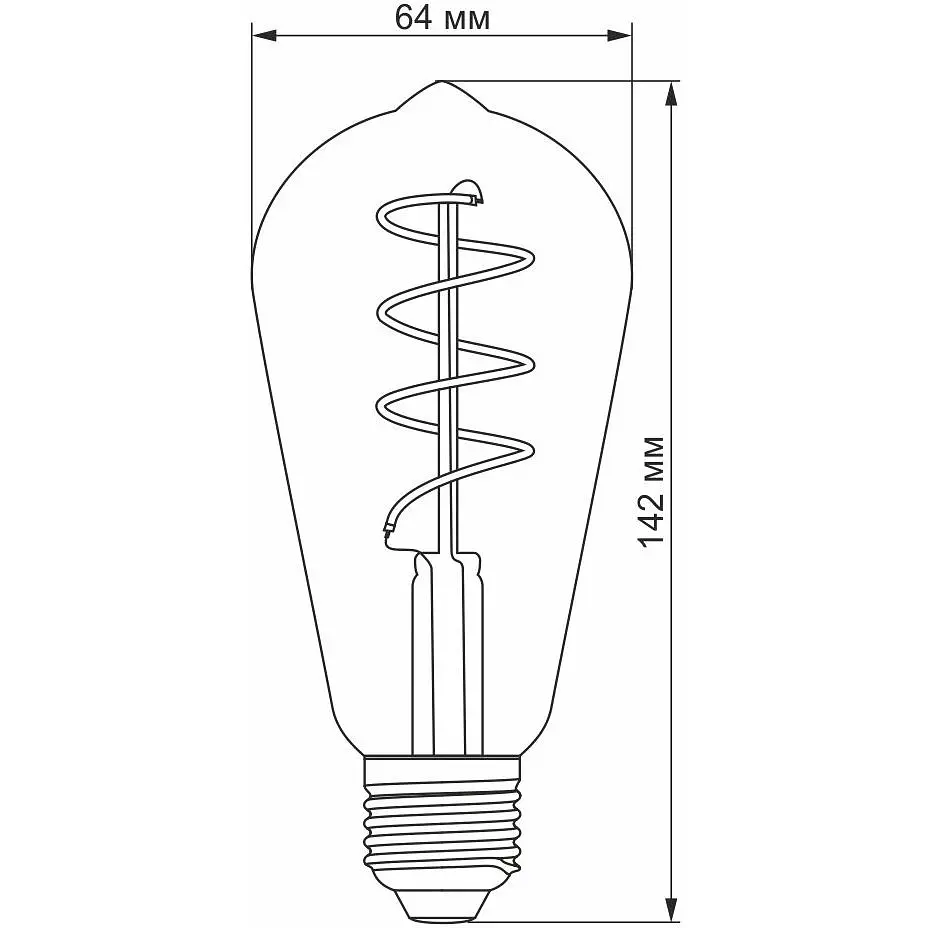 Світлодіодна лампа LED Videx Filament ST64FGD 4W E27 2100K дімерна графіт (VL-ST64FGD-042720 - фото 3