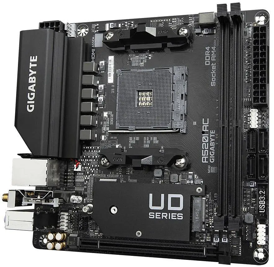 Материнська плата GIGABYTE A520I AC (A520I AC) (Socket AM4, AMD A520, Mini-ITX) - фото 2