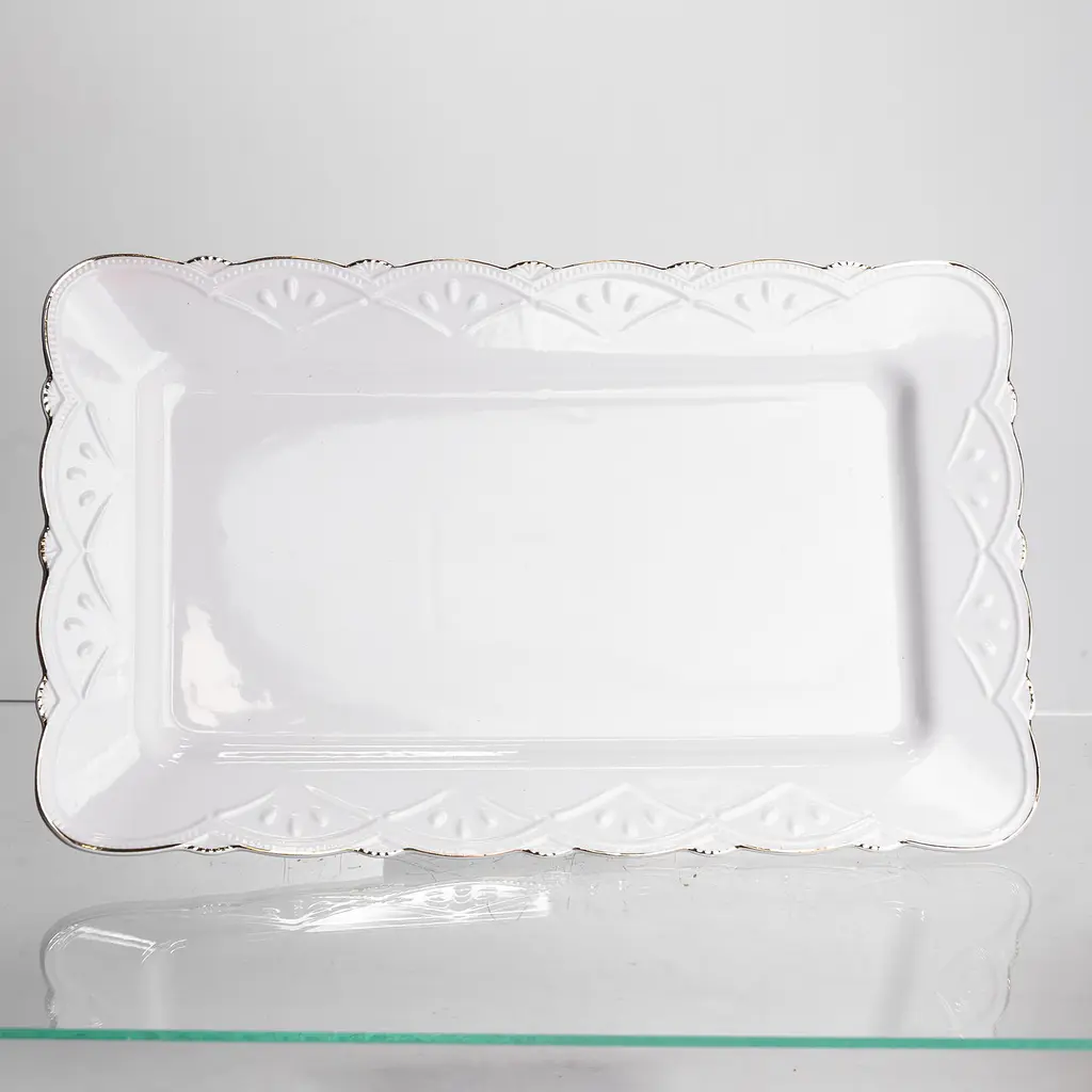 Тортівниця порцелянова  Yiwu  White Square 35.5х35.5 см квадратна на ніжці Yiwu 120-YH-HG060 - фото 6
