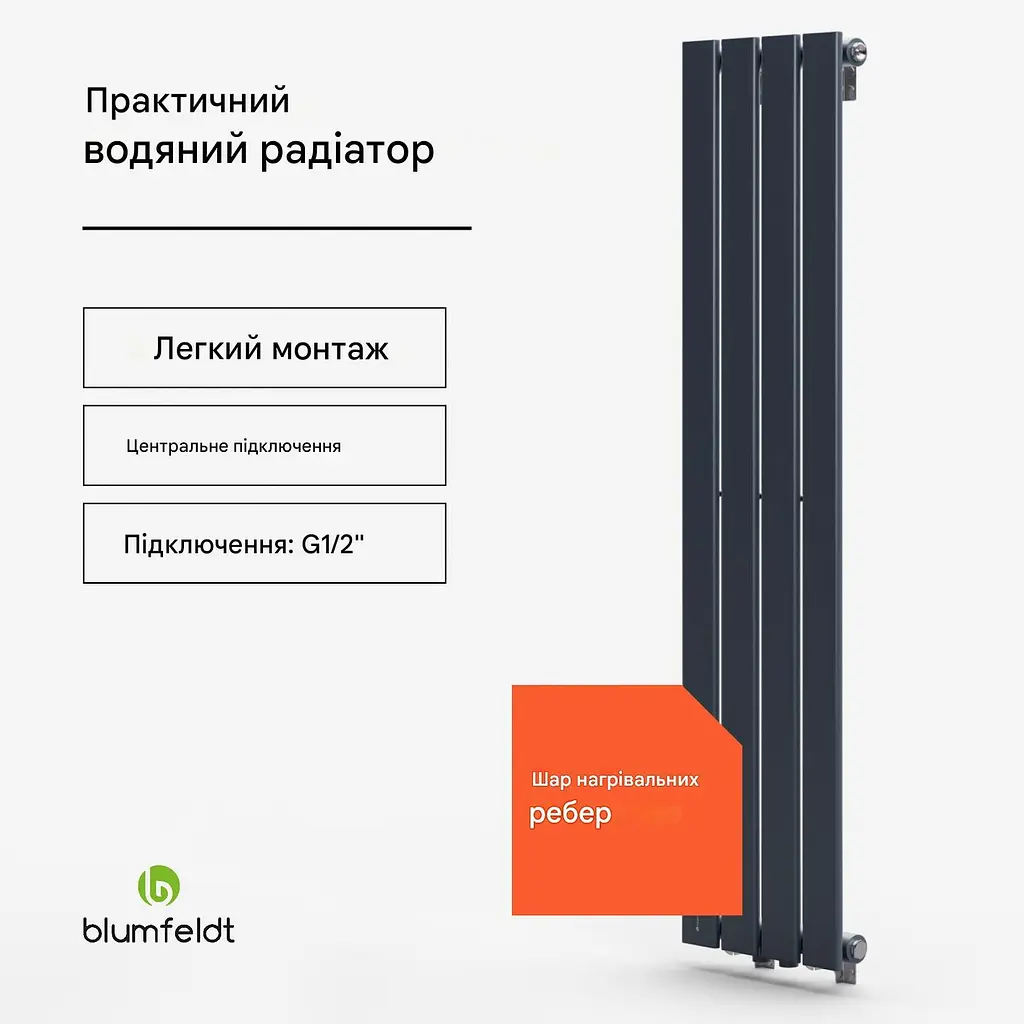 Водяний радіатор Blumfeldt Ontario 733 Вт (10045384) - фото 2