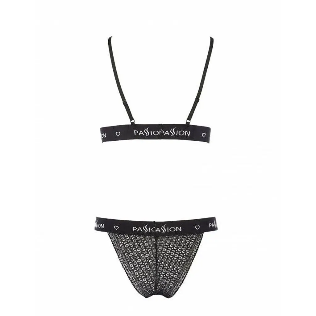 Комплект білизни Passion GLAMISS Set black L/XL - фото 4