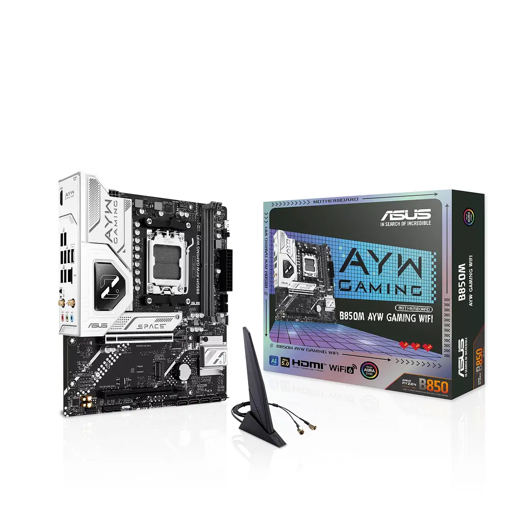 ASUS Материнська плата B850M AYW GAMING WIFI sAM5 B850 2xDDR5 M.2 HDMI Wi-Fi BT mATX - фото 9