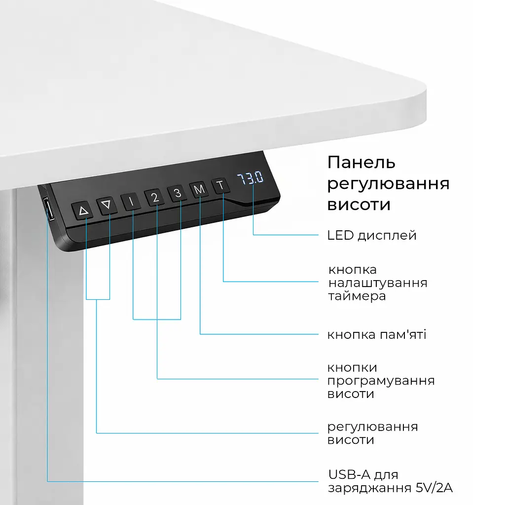 Компютерний стіл OfficePro ODE1880W - фото 2