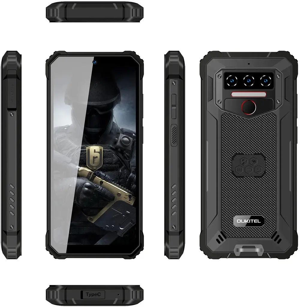 Смартфон Oulitel WP23 65" HD+ /4GB/64GB/MTK 6765/10600mAh/13+5Мп/IP69K/ NFC/Black - фото 9