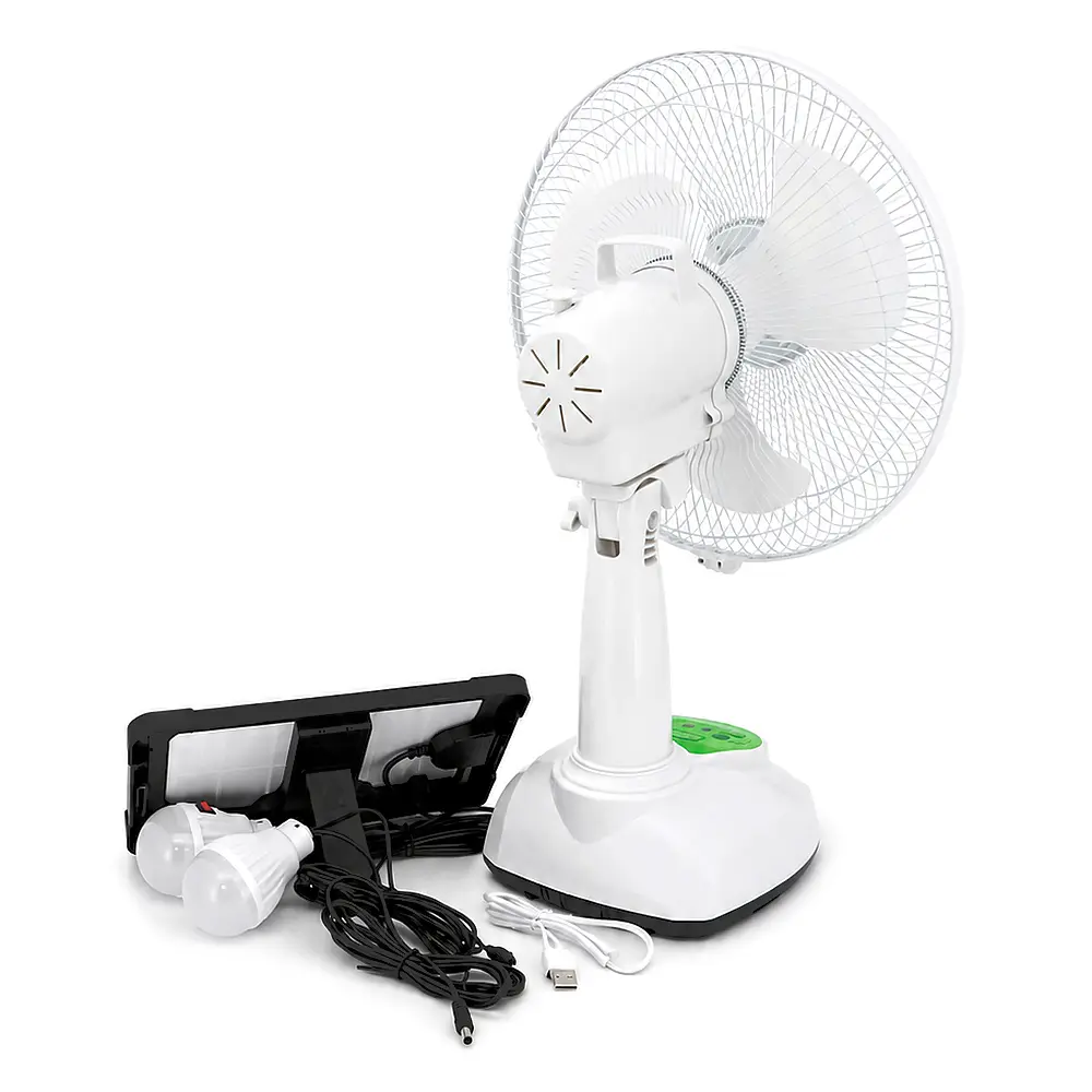 Вентилятор GDTIMES GD 8069LI, 12", Solar+ вбудований акумулятор, 2*USB лампочки, Box - фото 3