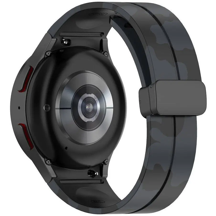 Ремінець для Samsung Galaxy Watch 4 44mm - чорно-сірий ширина кріплення 20мм силікон Watchbands Cls-color (W31-0WB10289017) - фото 3