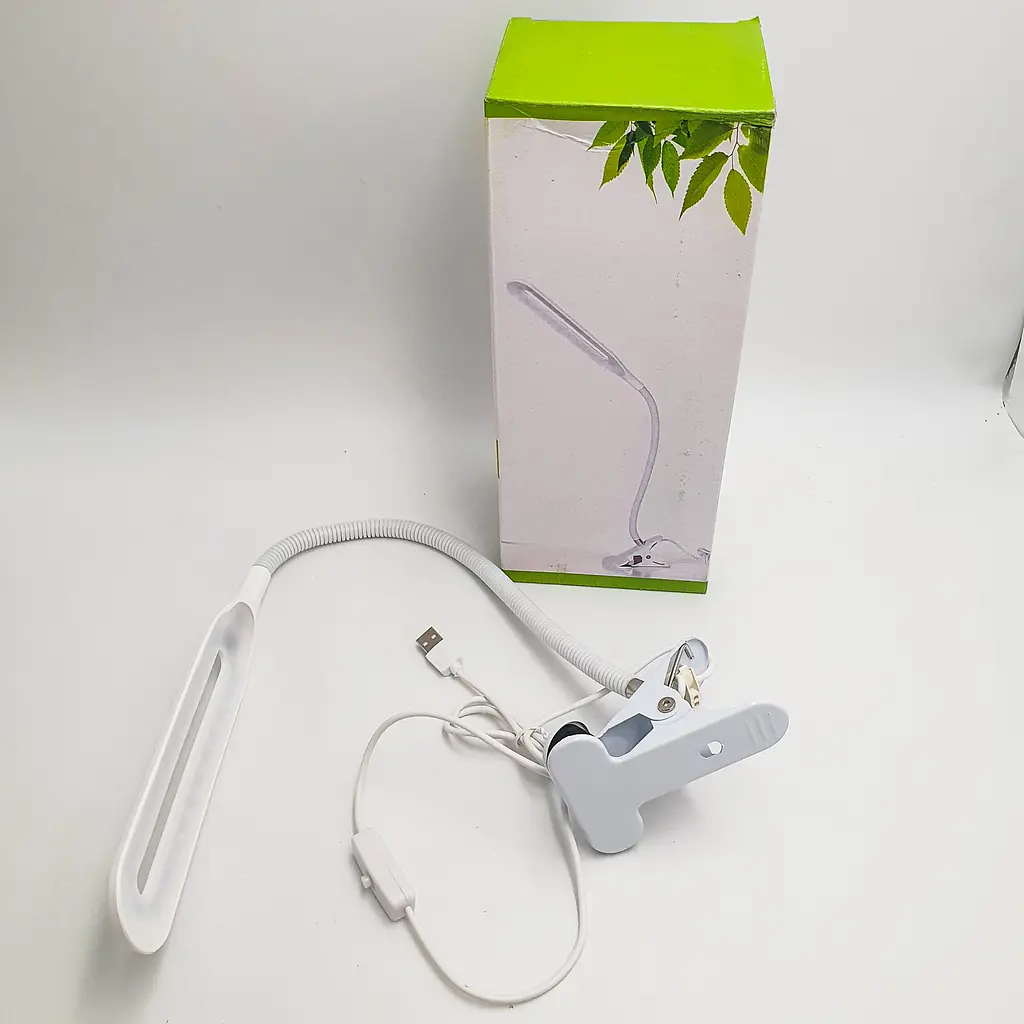 Світлодіодна настільна USB-лампа, гнучка, на прищіпці, 24 LED, UKC XSD 206, біла - фото 3