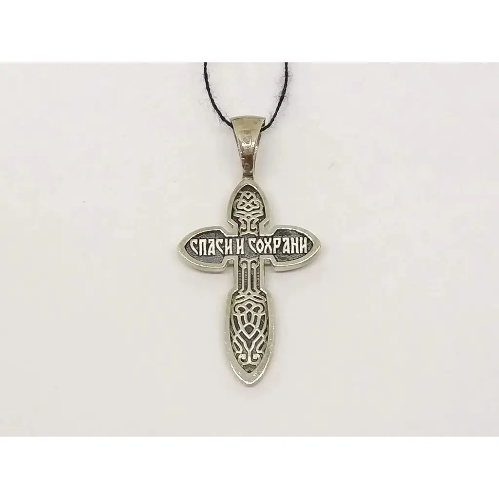 Золотий хрестик Харківська ювелірна фабрика Розп'яття Христа. 11509-Ч БЕЛ - фото 2