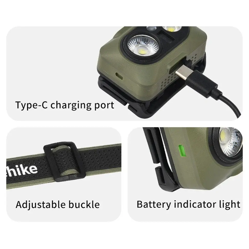 Налобний ліхтар Naturehike CNK2450ZM010 туристичний, 500 лм, Type-C - фото 3