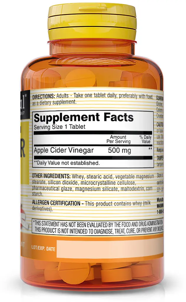 Натуральна добавка Mason Natural Apple Cider Vinegar Extra Strength, 100 таблеток - фото 2