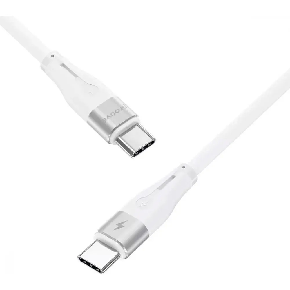 Кабель Proove Soft Silicone USB-C to USB-C 60W 1m White (CCSO60002202) [130638] - фото 3