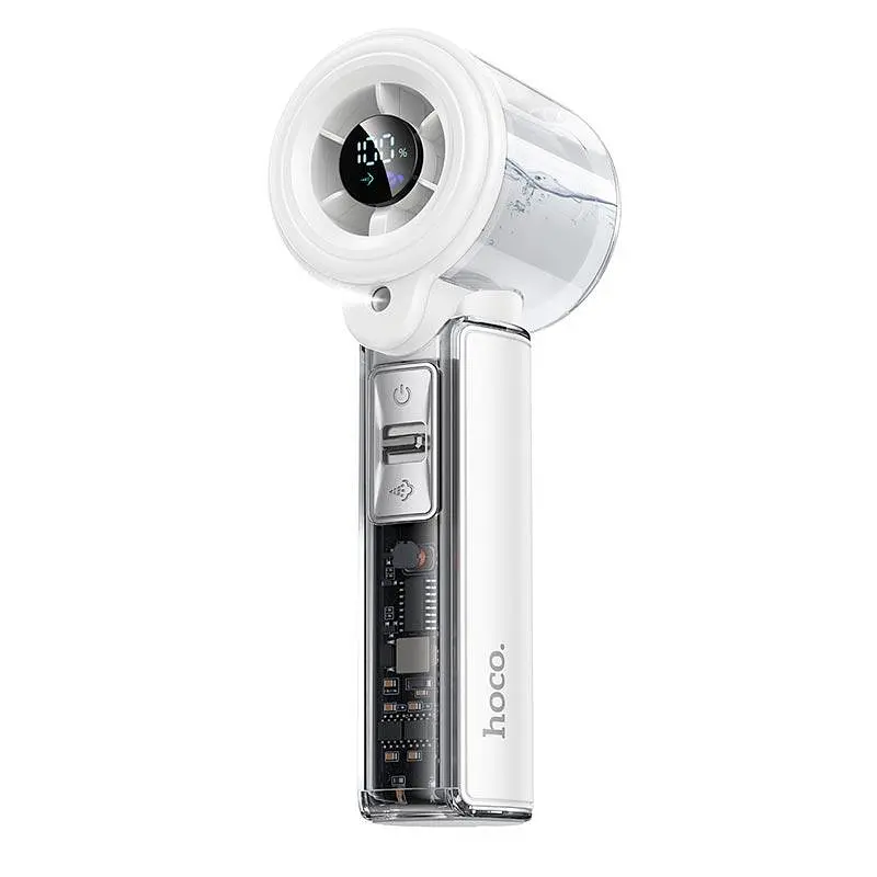 Вентилятор з водним резервуаром Hoco HX613 handheld fan with spray акумулятор до 18 годин білий