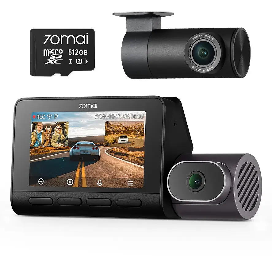 Відеореєстратор 3 камери 70mai Dash Cam T800-24 комплект + Rear Cam RC41 4K - фото 2