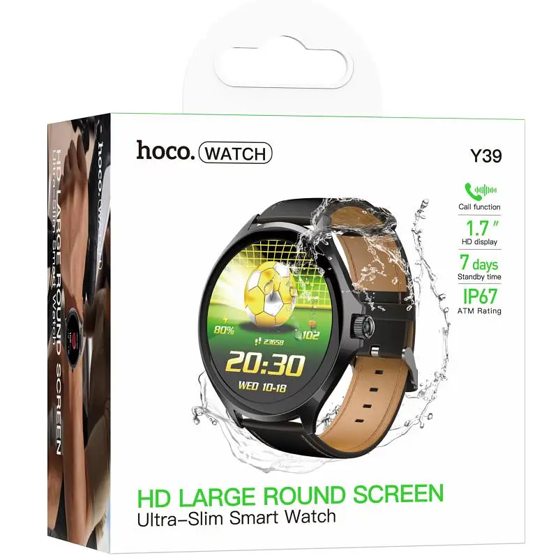Смарт-годинник Hoco Y39 Smart sports watch (call version) Black - фото 2