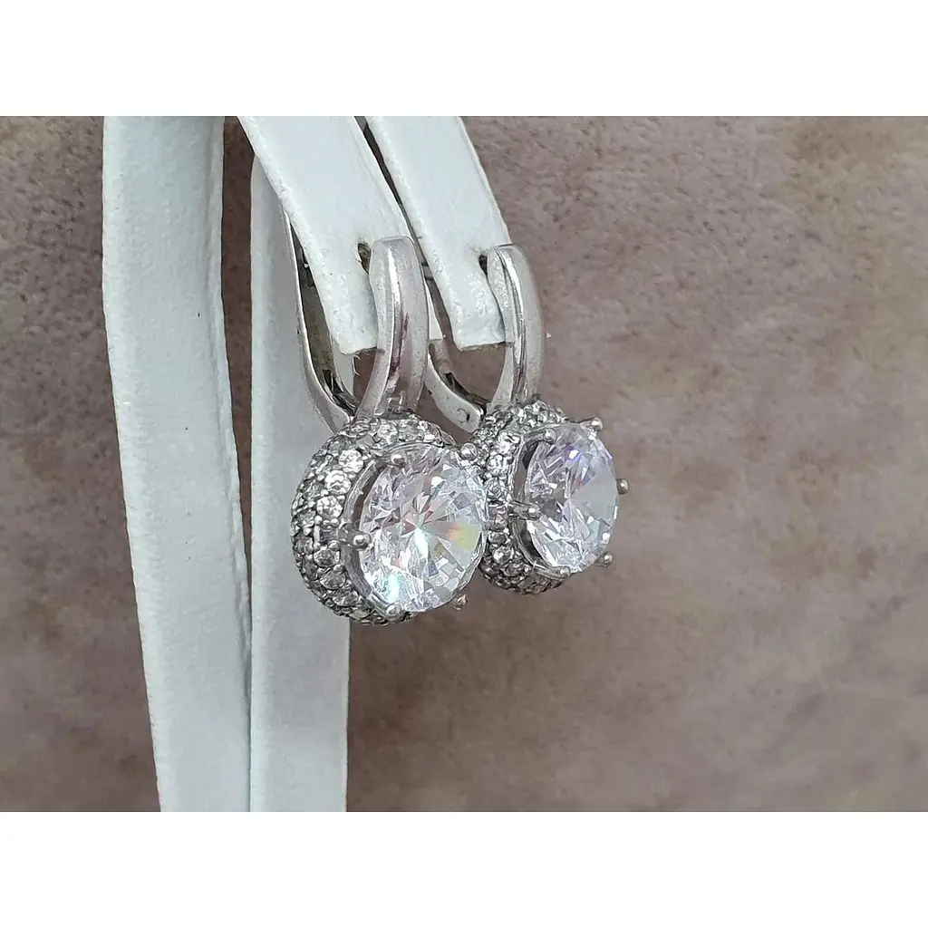 Срібні сережки Агні ДИВО з фианитом. 2608/9Р-CZ - фото 3