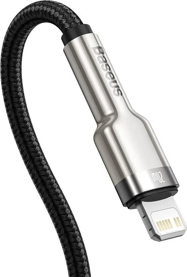 Кабель Baseus Cafule Series Metal Cable Type-C to iP PD 20W 0.25m black (CATLJK-01) - фото 2