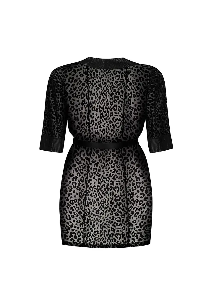 Пеньюар Obsessive Jagueria 4XL/5XL черный - фото 6
