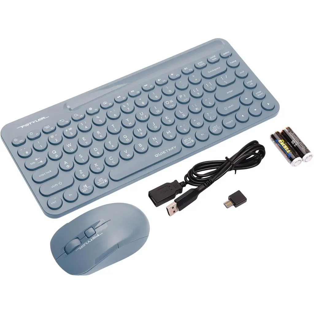 Комплект (клавиатура + мышь) A4Tech Fstyler FG3200 Air2 Blue [140901] - фото 7