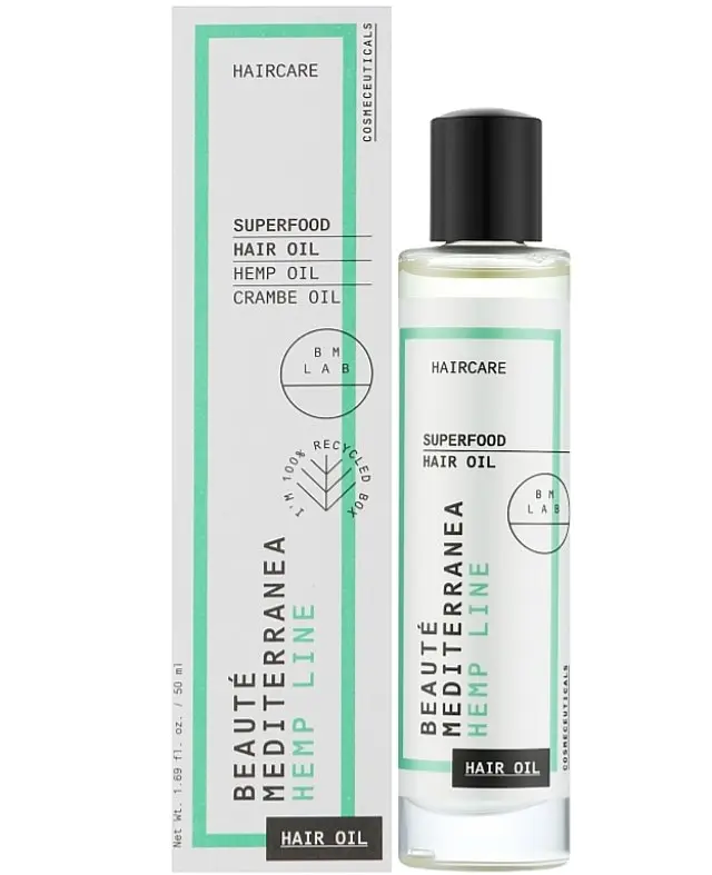Сухое масло для ухода за волосами Beaute Mediterranea Hemp Line Superfood Hair Oil 50 мл - фото 2