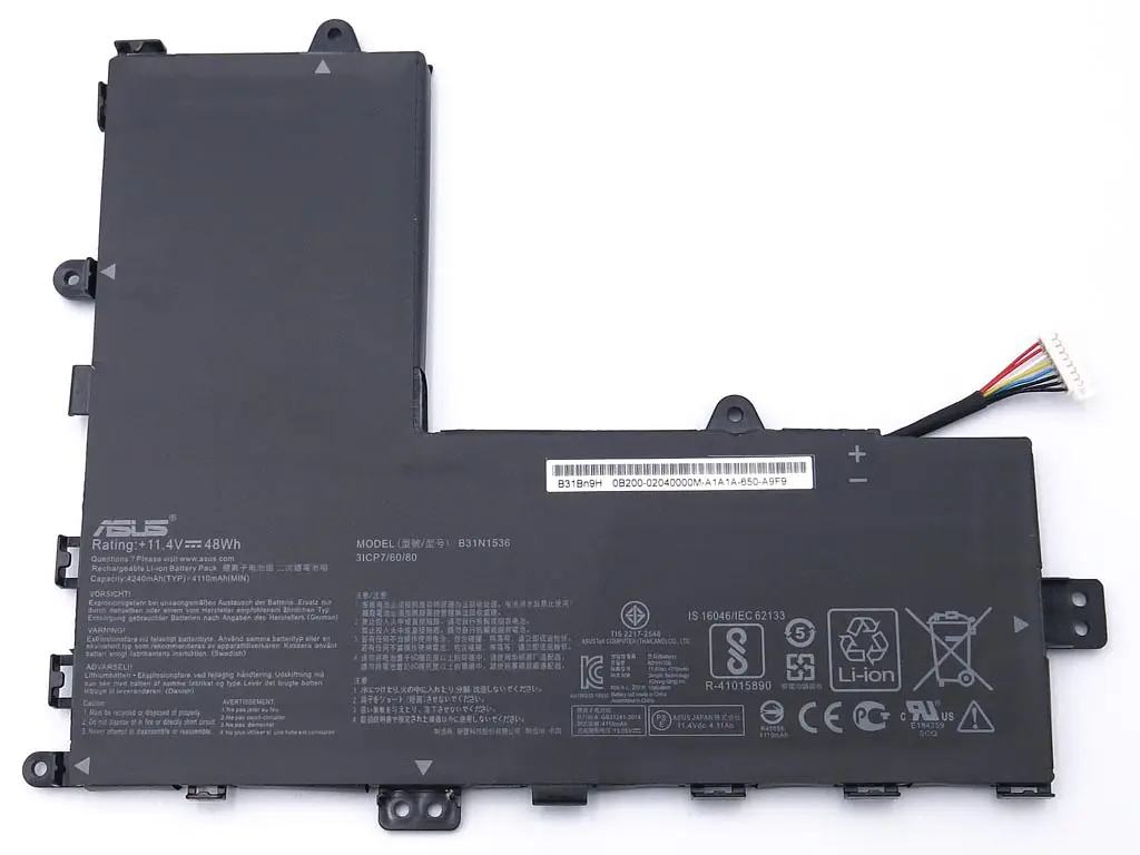 Акумулятор B31N1536 для ноутбука Asus VivoBook TP201SA, TP201SA-3K (11.4V 48Wh 4110 mAh) - фото 2