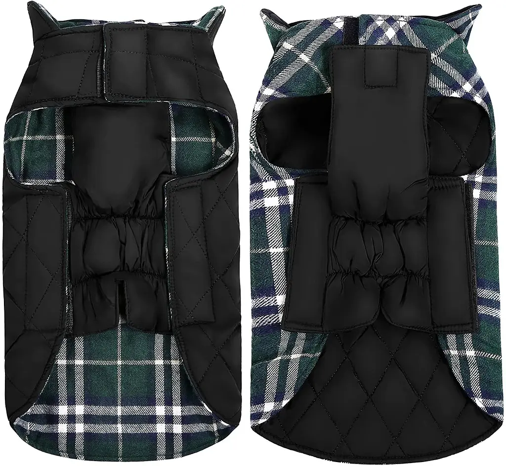 Зимовий водонепроникний двосторонній жилет у клітинку Derby Plaid Green у британському стилі, XS Зелений - фото 3