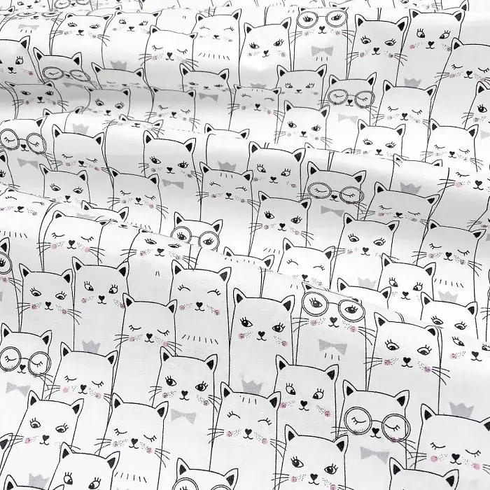 Багаторазова непромокаюча пелюшка Cosas Cats White 100х140 см біло-чорна (Diaper_CatsWhite_100x140) - фото 5