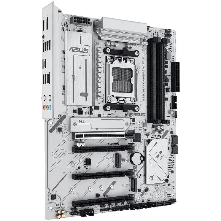 Материнська плата Asus AM5 B850 MAX Gaming WIFI W, B850, 4xDDR5, Int.Video (CPU), 4xSATA3, 3xM.2, 1xPCI-E 5.0 x16, 1xPCI-E 4.0 x16, 2xPCI-E 4.0 x1, Realtek 7.1, Realtek 2.5Gb, WiFi 6E, Bluetooth 5.3, 8xUSB 3.2 / 8xUSB 2.0, HDMI/DP, ATX - фото 3
