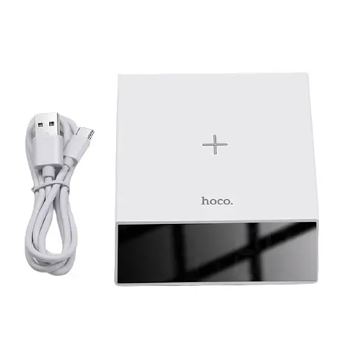 Настільний годинник HOCO DCK1 з LED-екраном будильником і бездротовою зарядкою Qi Charger 10 W - фото 2