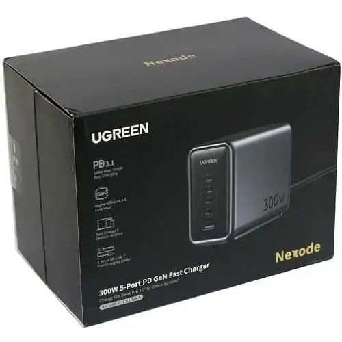 Зарядний пристрій 5xUSB 300W 5xUSB (4хUSB-C + USB-A) Nexode Desktop Fast Charger, Cable CD333 Ugreen (90903B) - фото 4