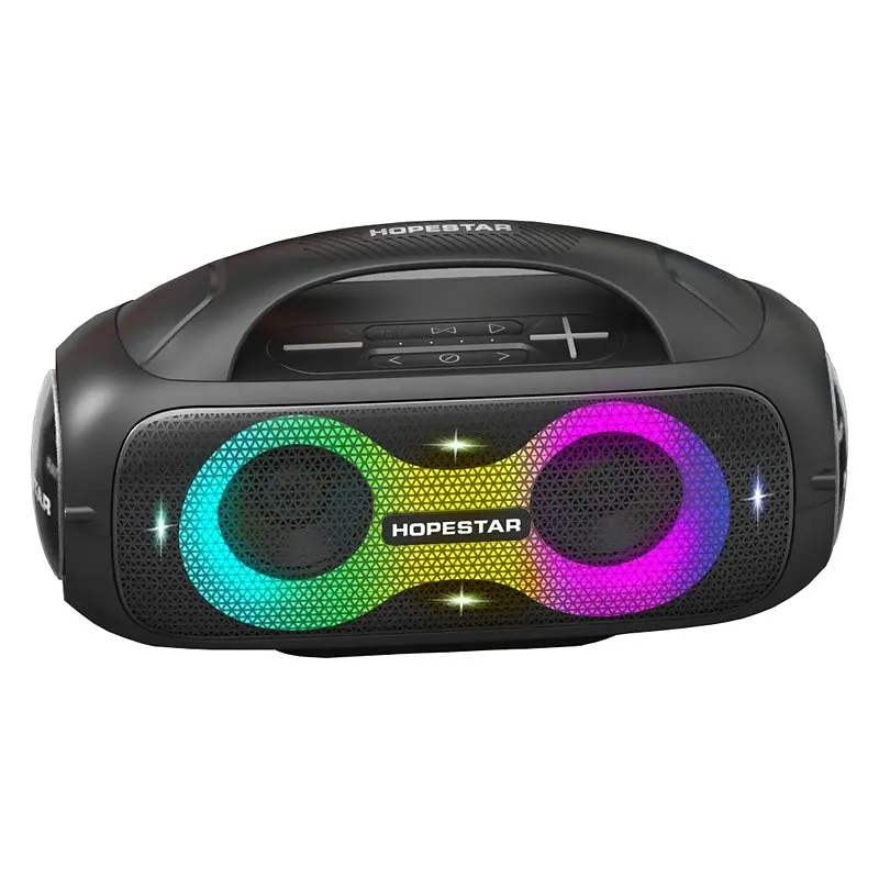 Бездротова акумуляторна Bluetooth колонка BT5.0 бумбокс 80W TWS AUX/TF/USB 8h IPX5 LED RGB підсвічування Hopestar A50 Party