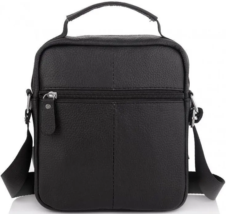 Сумка чоловіча шкіряна Tiding Bag через плече Чорна - фото 3