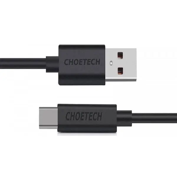 Кабель USB 2.0 AM-Type-CM, 3 м, 18W PVC чорний Choetech - фото 2