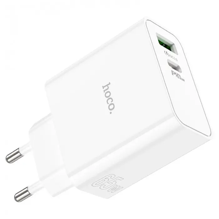 Сетевое зарядное устройство адаптер HOCO C113A Awesome 1USB/1Type-C, 65W, поддержка быстрой зарядки PD/QC/FCP/AFC - фото 4