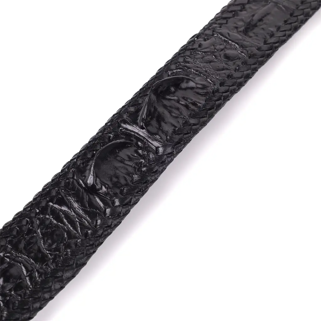 Ремінь-автомат CROCODILE LEATHER 18010 з натуральної шкіри крокодила чорний 120 см - фото 8