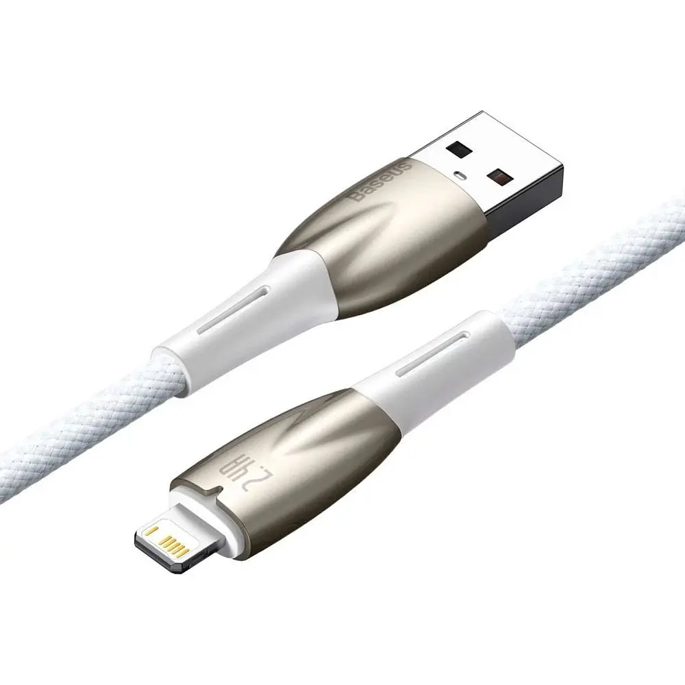 Кабель Baseus Glimmer Seies USB to Lightning 2m White (CADH000302) [92824] - фото 4