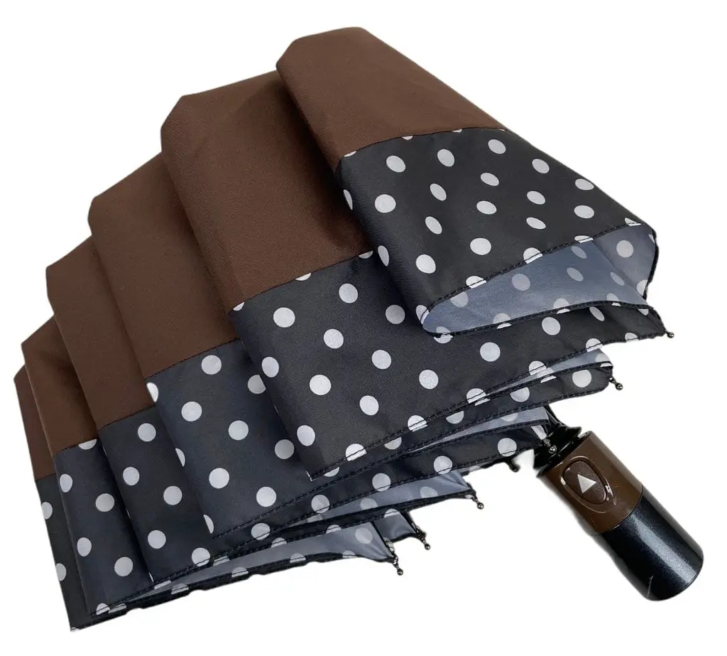 Женский складной зонтик полуавтомат S&L 98 см коричневый - фото 5