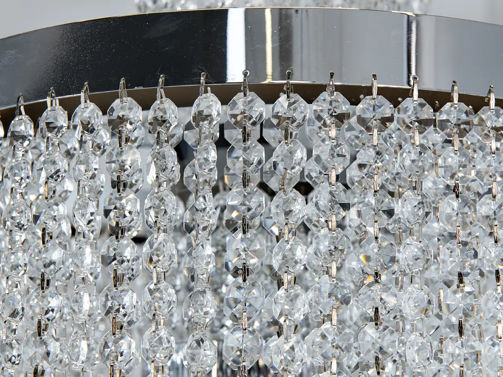 Підвісна кришталева люстра Diasha 376-400CH — двоярусна LED-модель із каскадним блиском, потужність 70 Вт, діаметр 39 см - фото 6