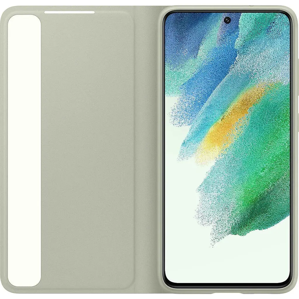 Оригінальний чохол-книжка для Samsung Galaxy S21 FE (G990) S-View Clear View Smart Cover Olive Green EF-ZG990CMEGRU - фото 7