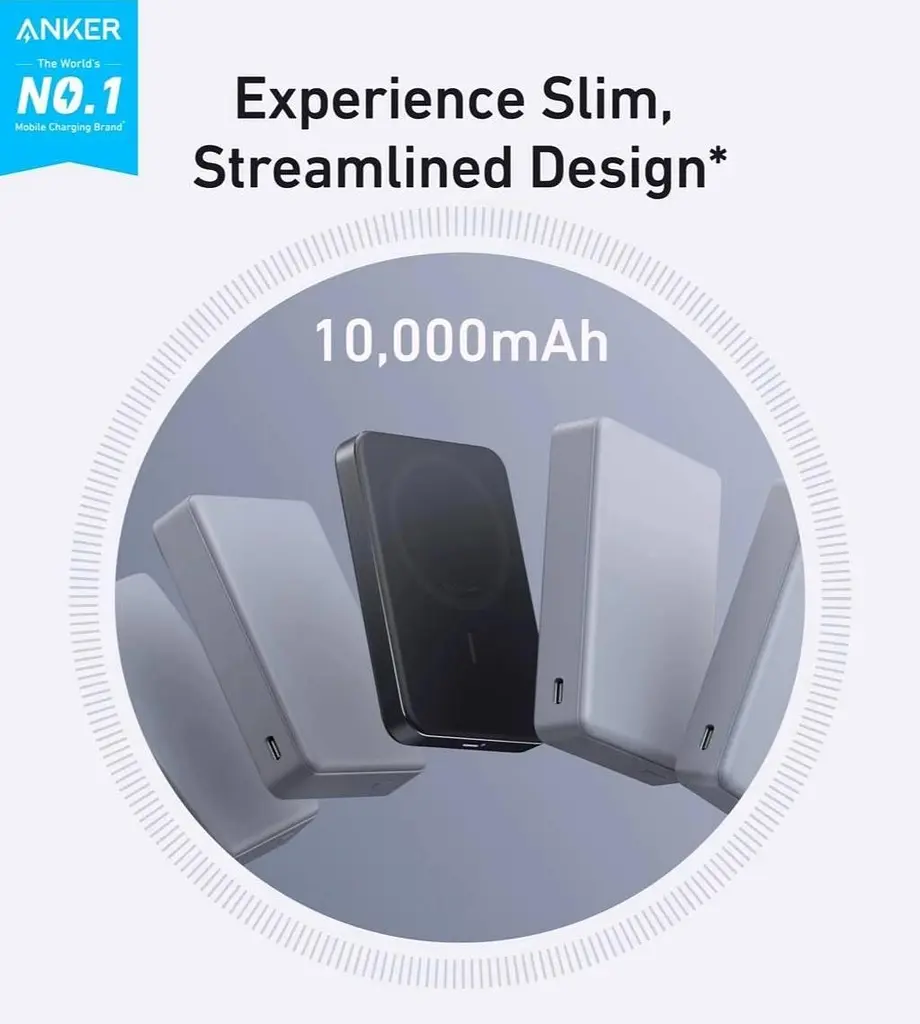 Павербанк Anker MagGo A1664 Ultra Slim магнитный с беспроводной зарядкой черный 10000 mAh - фото 7