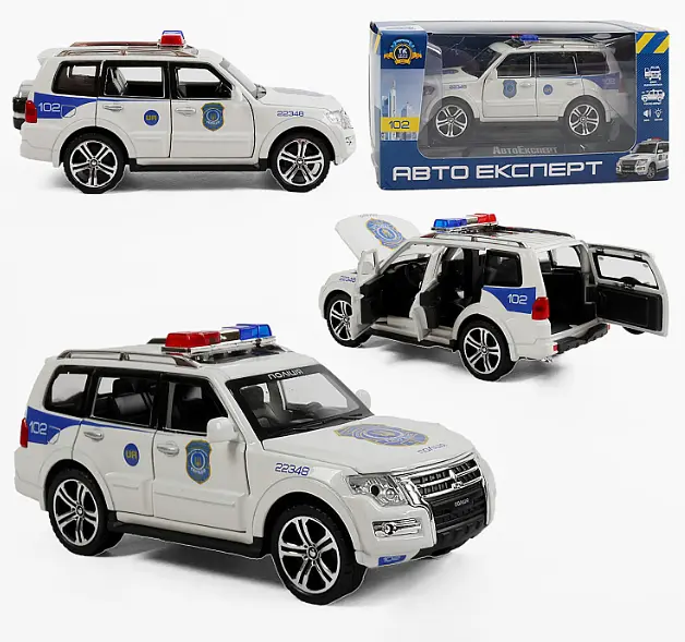 Машина Автопром поліція металопластикова 51282 Авто Експерт, масштаб 1:32, світло, звук, інерція, відчиняються двері - фото 4