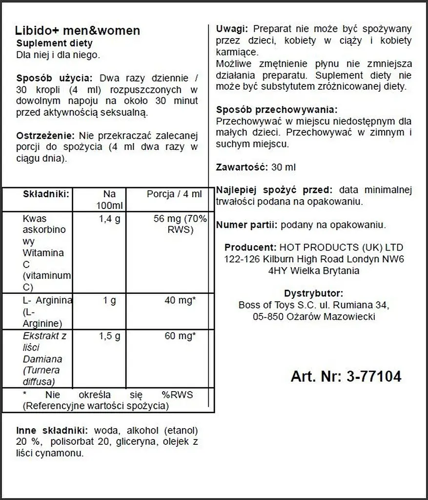 Краплі для підвищення лібідо Hot Libido +, 30 мл - фото 3