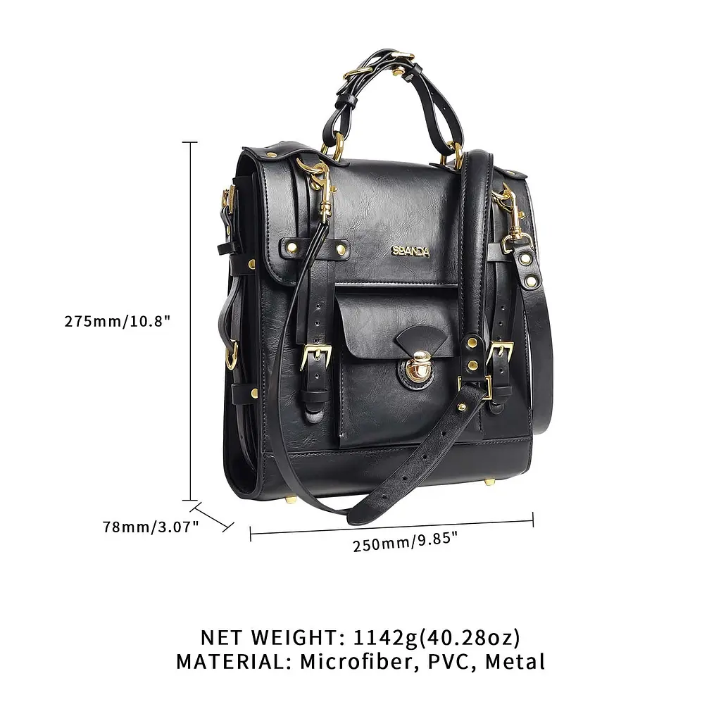 Сумка-трансформер для зберігання секс-іграшок LOCKINK Detachable JK Bag, чорна, ПВХ - фото 3