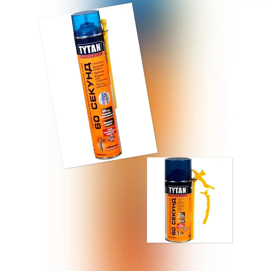 Комплект: піна-клей монтажна Tytan Professional 60 секунд 750 мл + 300 мл - фото 4