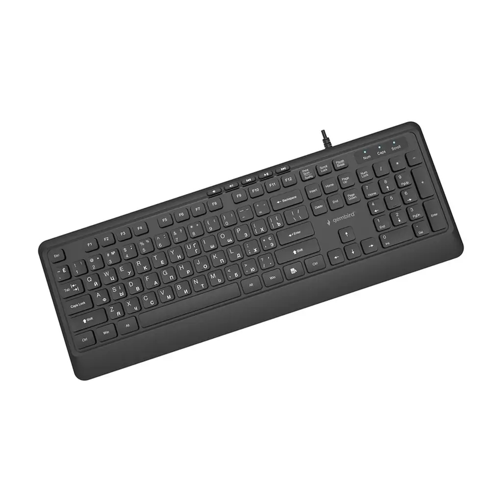 Клавіатура Gembird Slim Multimedia USB Black (KB-MCH-05-CYRL) - фото 4