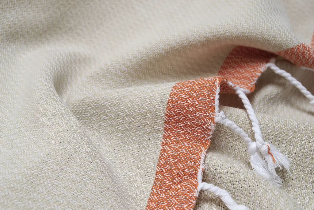 Полотенце Barine Pestemal - Basak 95x165 Beige-Orange бежевый-оранжевый - фото 4