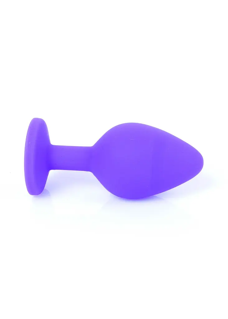 Анальна пробка - Jewellery Silicone Purple Plug M Red - фото 5