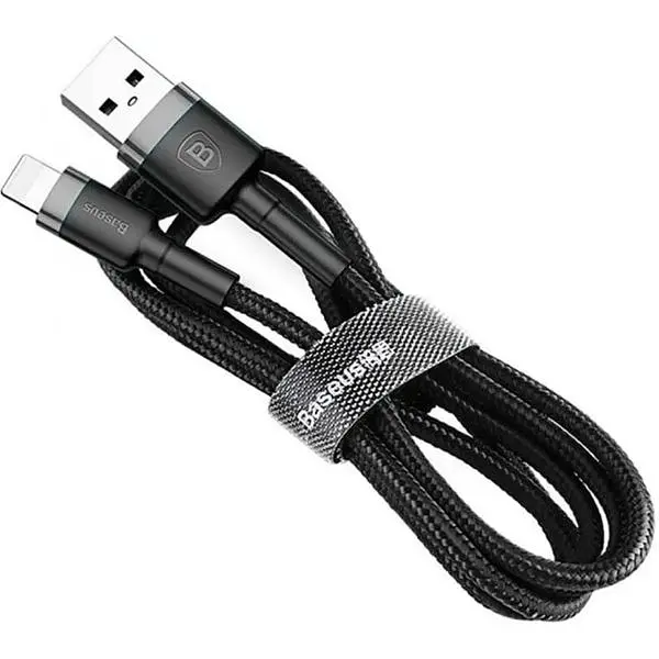 Кабель Baseus Cafule cable Lightning 1m 2.4A Gray Black - фото 2