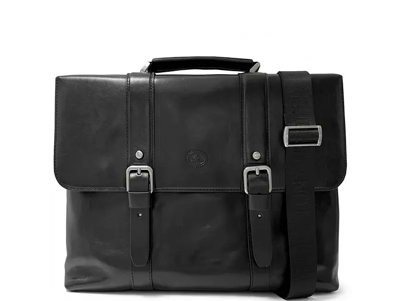 Чоловічий портфель із натуральної шкіри Italico 9225G-38 Чорний 38x29x7 см TONY PEROTTI sum0029079 - фото 2